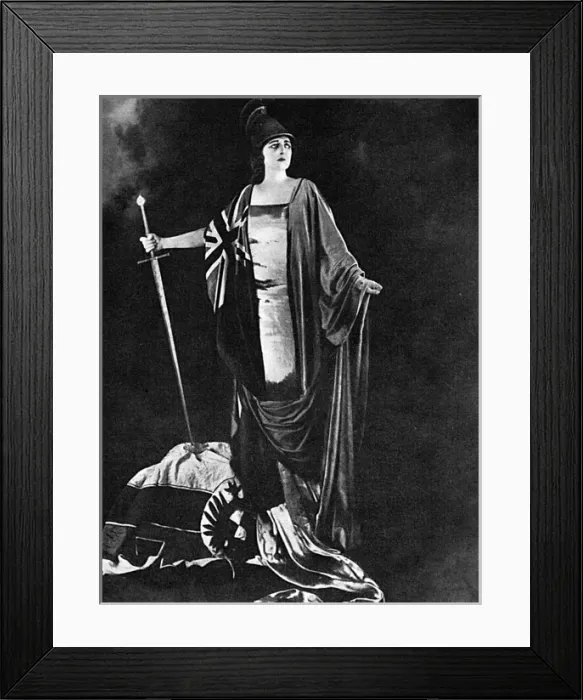 Framed Print : Maxine Elliott as Britannia, WW1 Framed Print : Maxine Elliott as Britannia, WW1