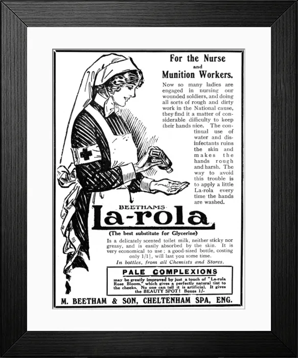 Framed Print : La-rola cream advertisement, WW1 Framed Print : La-rola cream advertisement, WW1