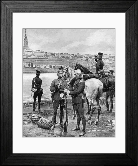Framed Print : Austrian troops by the Danube Framed Print : Austrian troops by the Danube