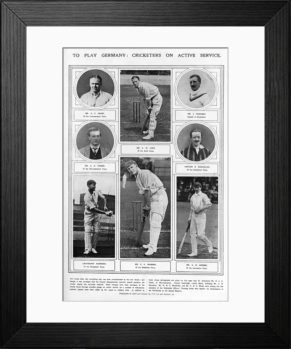 Framed Print : Cricketers on active service Framed Print : Cricketers on active service