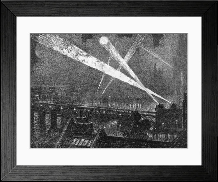 Framed Print : Searchlights in London 1914, by Joseph Pennell Framed Print : Searchlights in London 1914, by Joseph Pennell