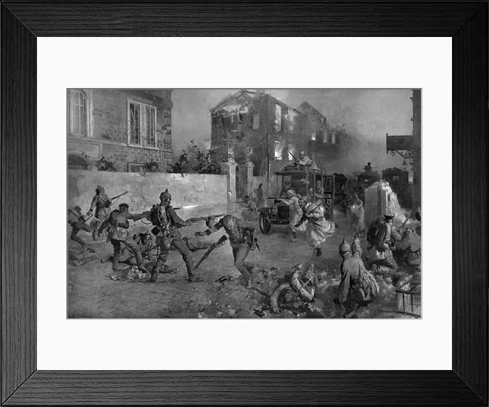 Framed Print : Turcos in taxicabs in Senlis, World War One Framed Print : Turcos in taxicabs in Senlis, World War One