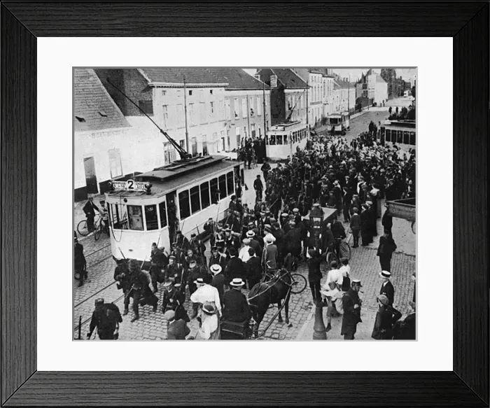 Framed Print : Retreating Belgian army in Ghent, 1914