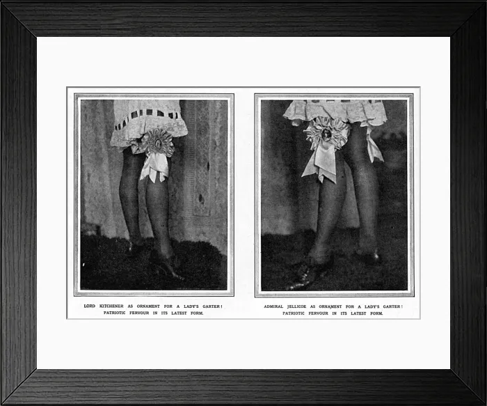 Framed Print : Patriotic garters, WW1 Framed Print : Patriotic garters, WW1