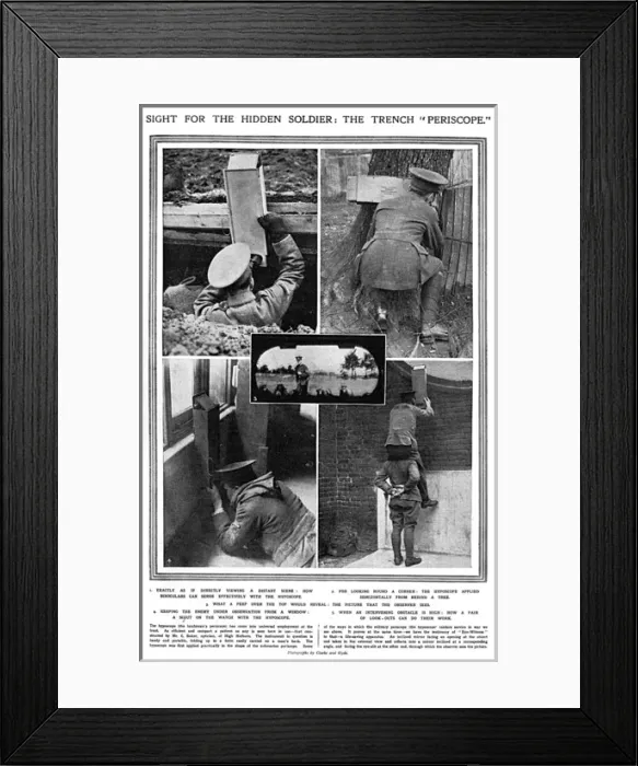 Framed Print : The trench periscope, WW1