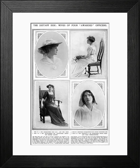 Framed Print : Wives of four awarded officers, WW1 Framed Print : Wives of four awarded officers, WW1