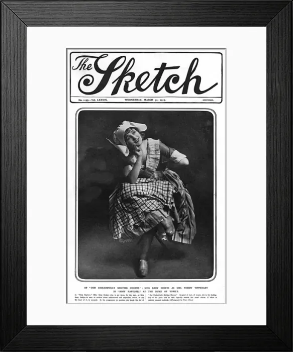 Framed Print : Sketch front cover, Gaby Deslys in Rosy Rapture