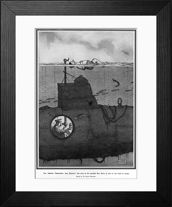 Framed Print : Off the Coast of Scotland by William Heath Robinson