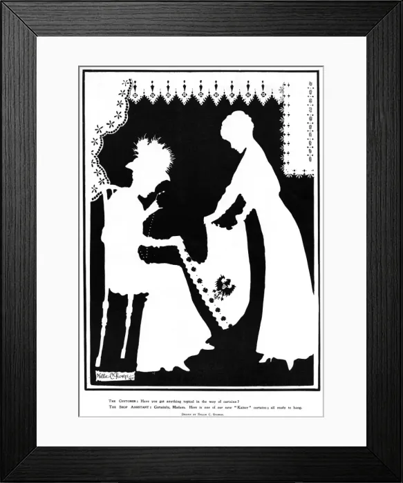 Framed Print : By George! by Nellie C. George, WW1 silhouette humour Framed Print : By George! by Nellie C. George, WW1 silhouette humour