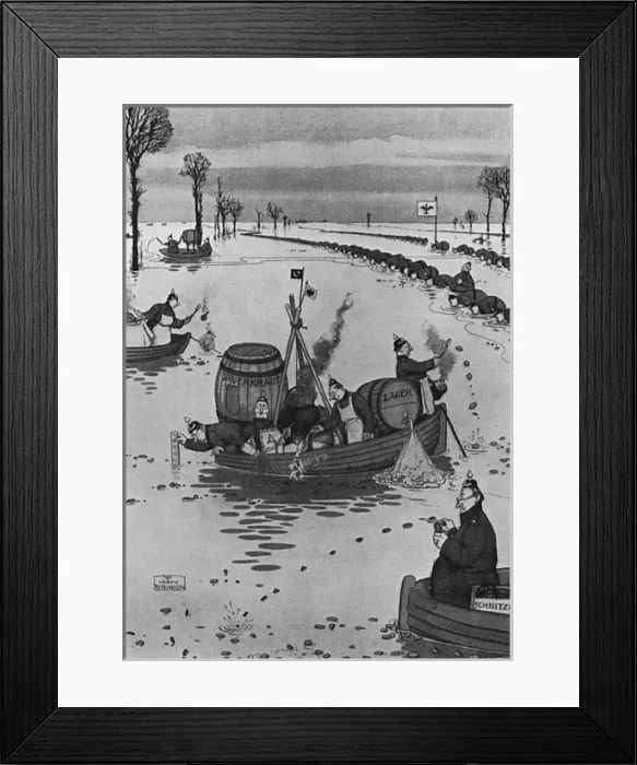 Framed Print : Thoroughness, WW1 cartoon by William Heath Robinson