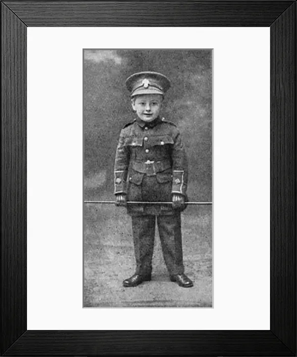 Framed Print : Teddy Benson in uniform, a young recruiting officer, WW1