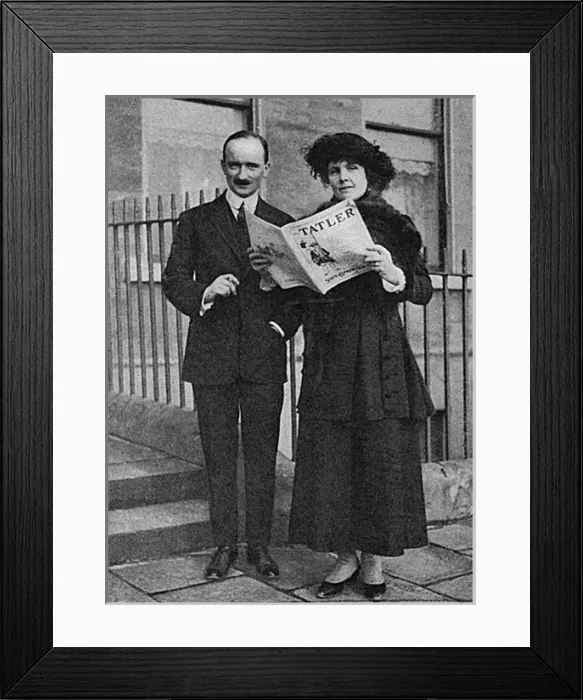 Framed Print : Mr J R L French & Miss Olivia John reading The Tatler Framed Print : Mr J R L French & Miss Olivia John reading The Tatler