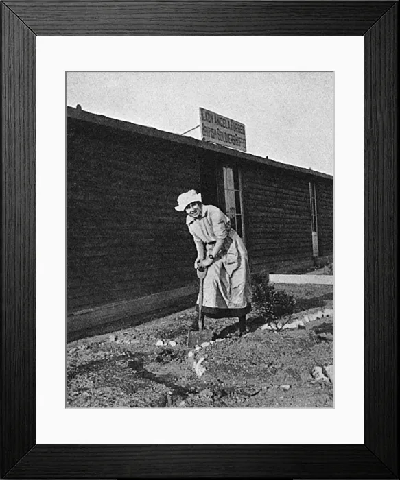 Framed Print : Miss Hermione Kennedy digging somewhere in France Framed Print : Miss Hermione Kennedy digging somewhere in France