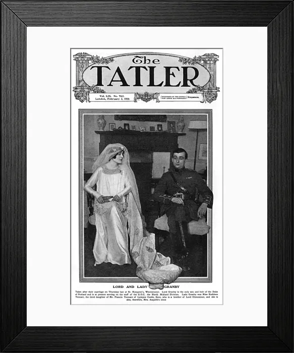 Framed Print : Tatler cover - Wedding of Lord & Lady Granby
