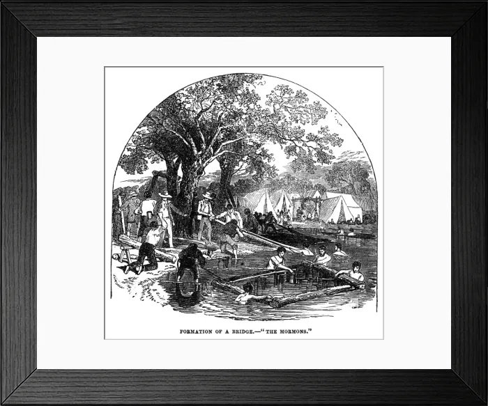 Framed Print : The Mormons-the formation of a bridge Framed Print : The Mormons-the formation of a bridge