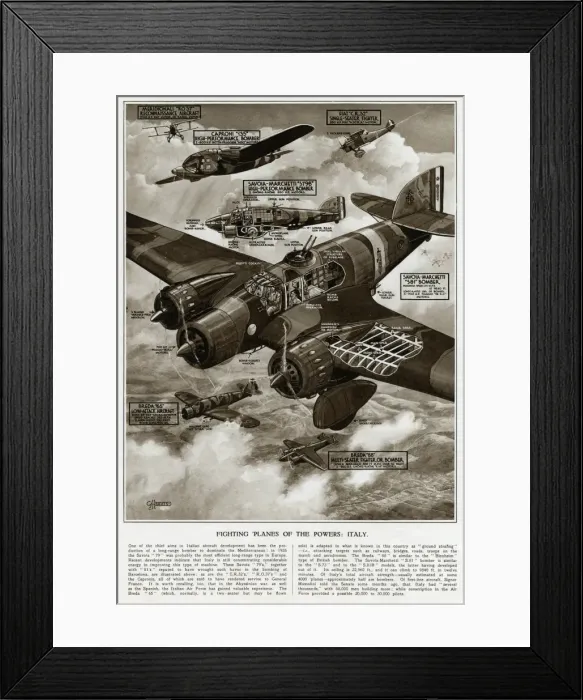Framed Print : Fighting planes of the powers of Italy Framed Print : Fighting planes of the powers of Italy
