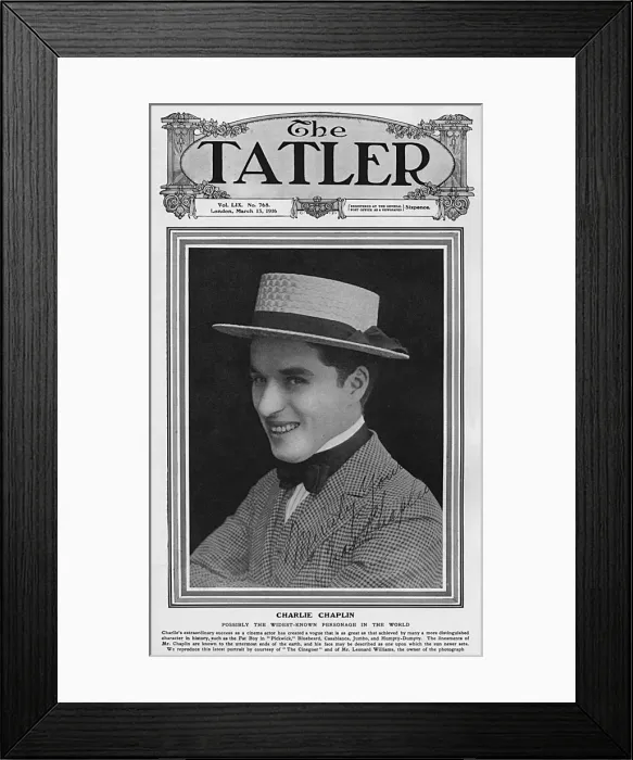 Framed Print : Tatler cover - Charlie Chaplin Framed Print : Tatler cover - Charlie Chaplin