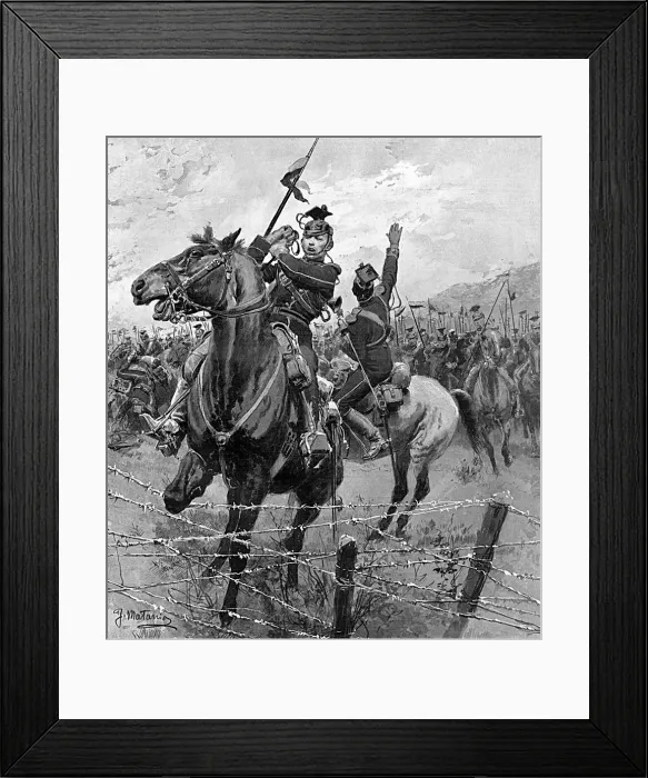 Framed Print : Uhlans at Liege