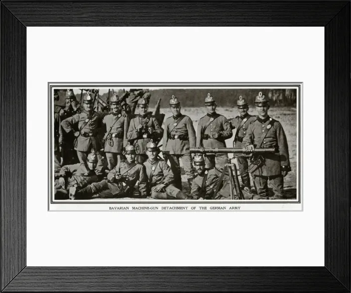 Framed Print : Bavarian machine-gun detachment of the German army, 1914 Framed Print : Bavarian machine-gun detachment of the German army, 1914