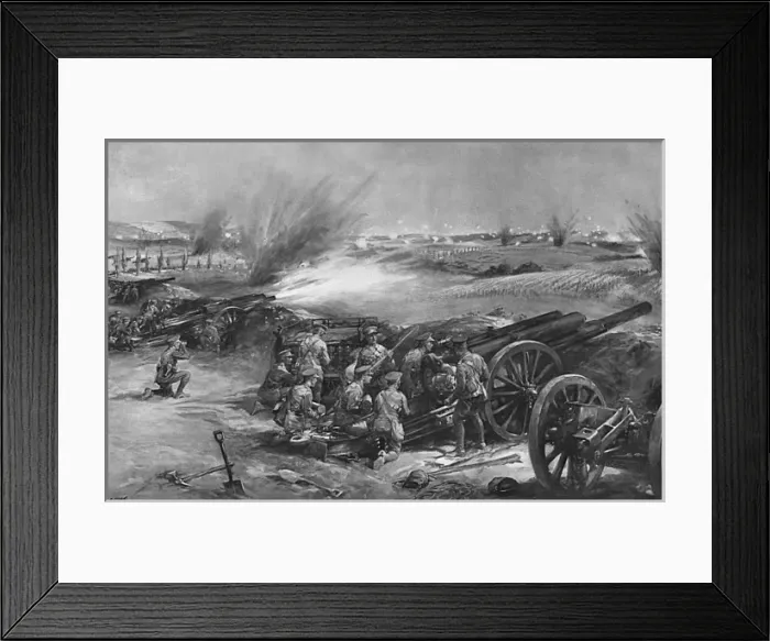 Framed Print : British gunners at work, Royal Garrison Artillery, 1914 Framed Print : British gunners at work, Royal Garrison Artillery, 1914