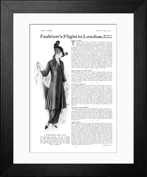 Framed Print : A fashionable tailor suit, 1914 Framed Print : A fashionable tailor suit, 1914