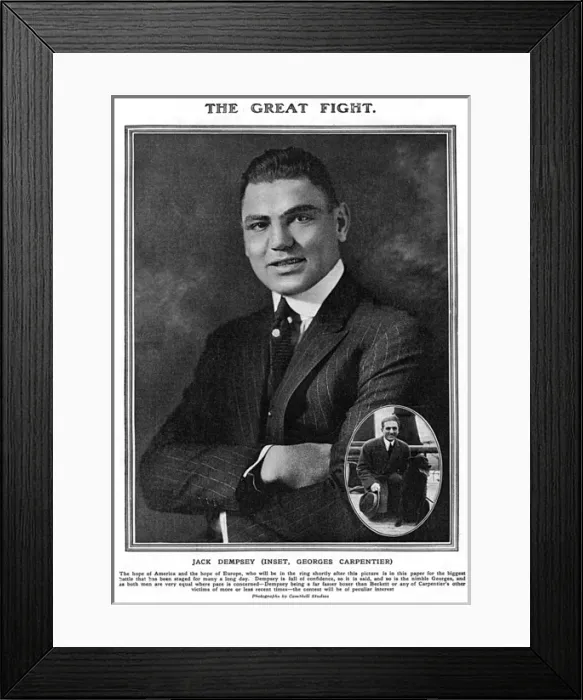 Framed Print : Jack Dempsey versus Georges Carpentier Framed Print : Jack Dempsey versus Georges Carpentier