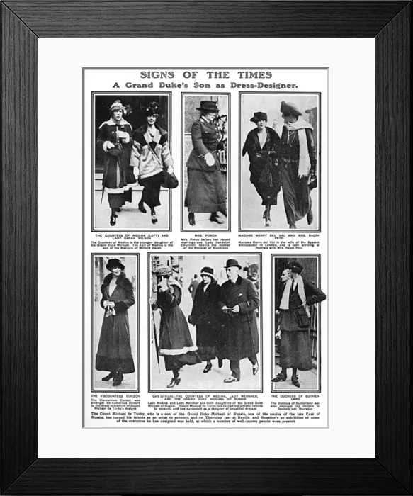 Framed Print : Society goes to see Count Michael de Torbys fashion designs Framed Print : Society goes to see Count Michael de Torbys fashion designs