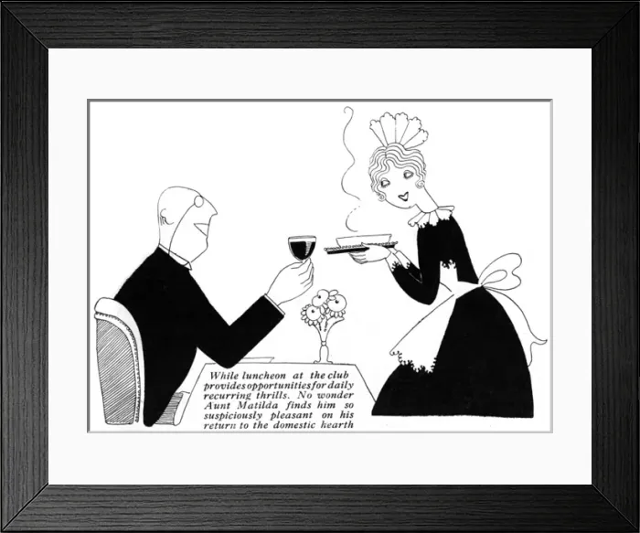 Framed Print : Waitress in a gentlemens club by Fish, WW1 Framed Print : Waitress in a gentlemens club by Fish, WW1