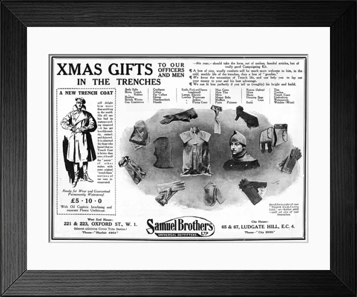 Framed Print : Samuel Brothers, Xmas Gifts in the trenches, WW1 Framed Print : Samuel Brothers, Xmas Gifts in the trenches, WW1