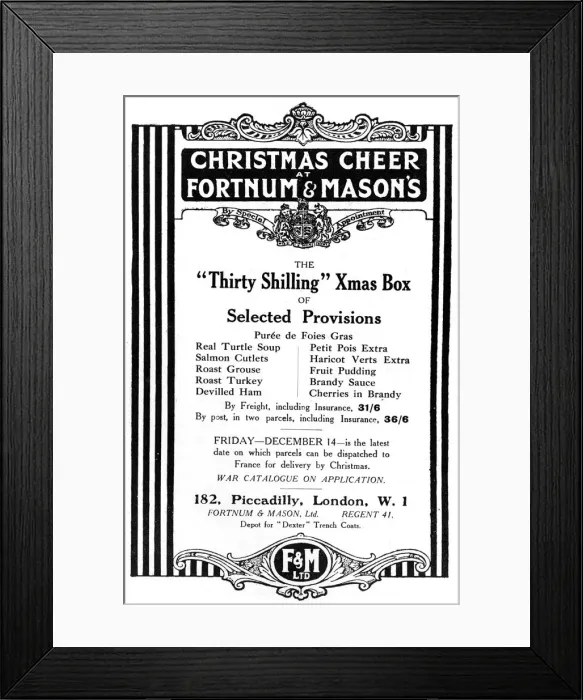 Framed Print : Fortnum & Masons Christmas Box for soldiers, WW1 Framed Print : Fortnum & Masons Christmas Box for soldiers, WW1