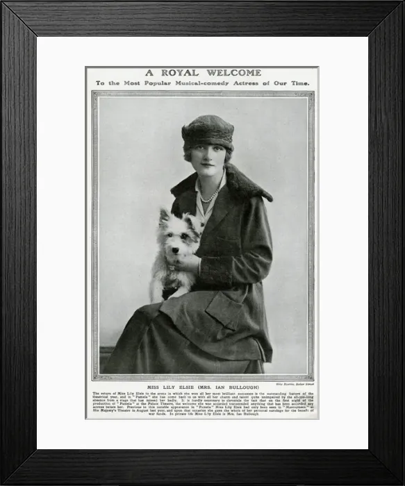 Framed Print : Lily Elsie and dog Framed Print : Lily Elsie and dog