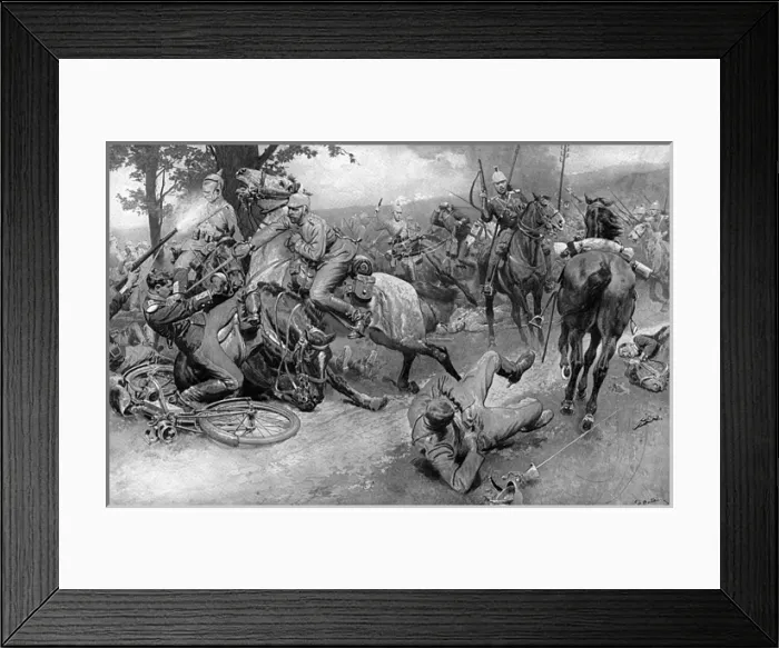 Framed Print : French and German cavalry encounter Framed Print : French and German cavalry encounter