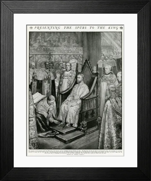 Framed Print : Presenting the spurs to King George V