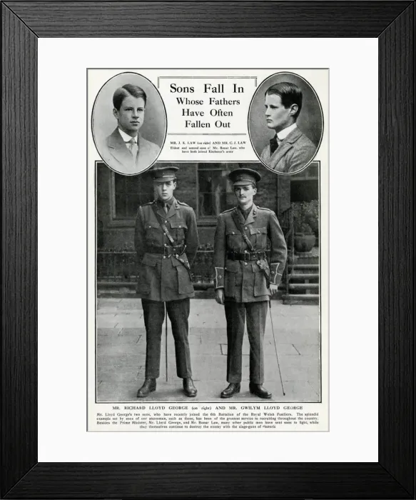 Framed Print : Sons of famous fathers, WW1