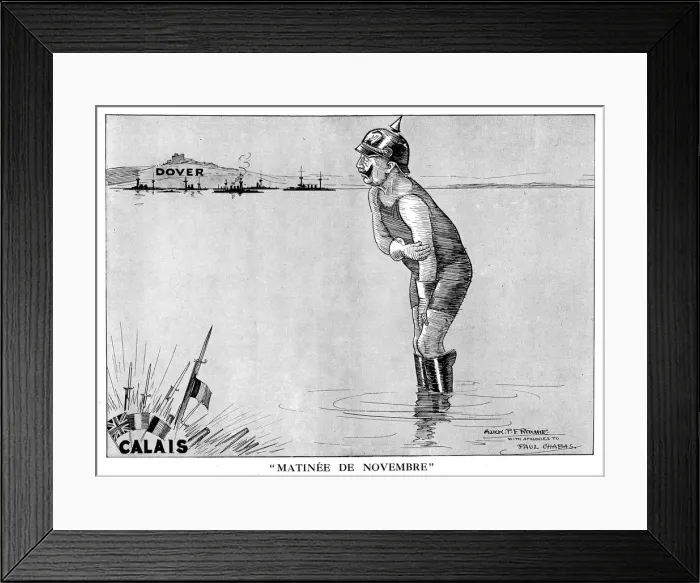 Framed Print : Cartoon, Matinee de Novembre, WW1 Framed Print : Cartoon, Matinee de Novembre, WW1
