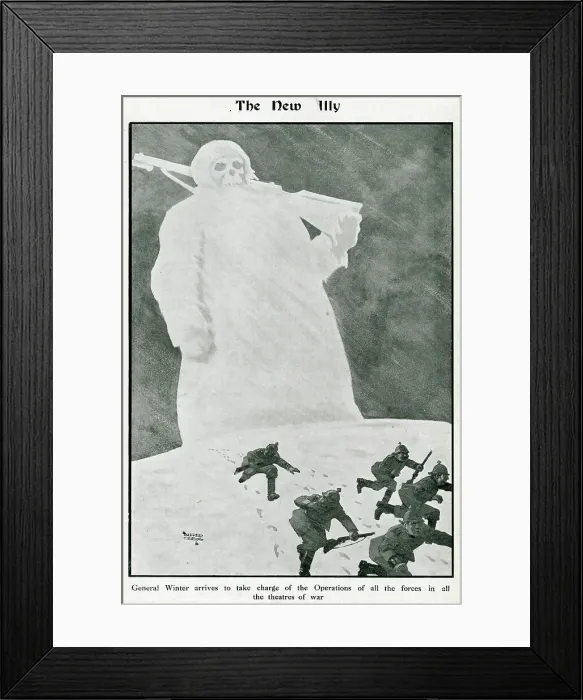 Framed Print : Cartoon, The New Ally, WW1 Framed Print : Cartoon, The New Ally, WW1