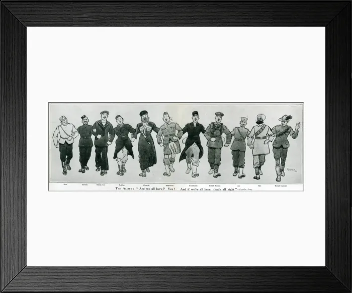 Framed Print : Cartoon, The Allies, WW1 Framed Print : Cartoon, The Allies, WW1