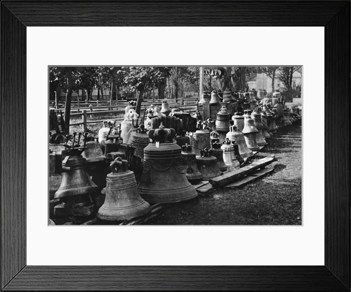 Framed Print : Church bells saved from becoming enemy shells, Russia, 1915 Framed Print : Church bells saved from becoming enemy shells, Russia, 1915