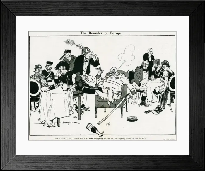 Framed Print : Cartoon, The Bounder of Europe, WW1