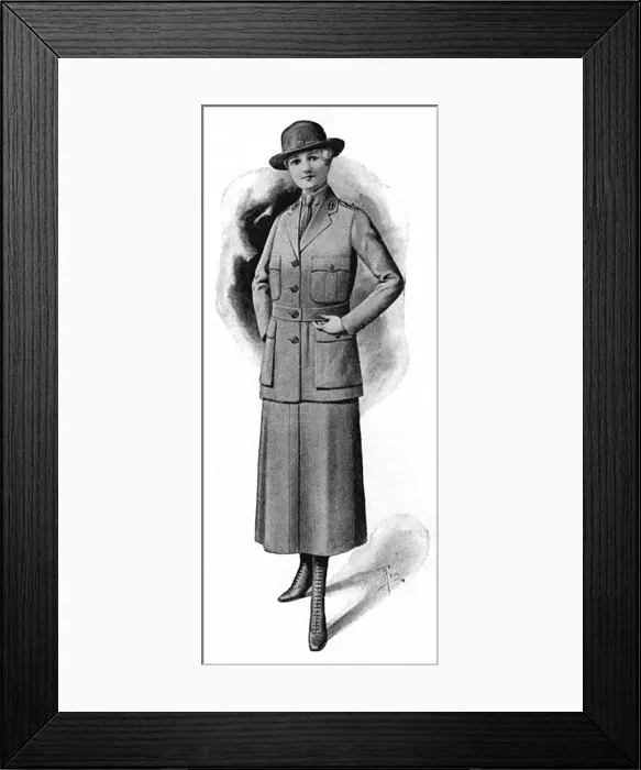 Framed Print : Womens Legion uniform from Burberrys, 1918