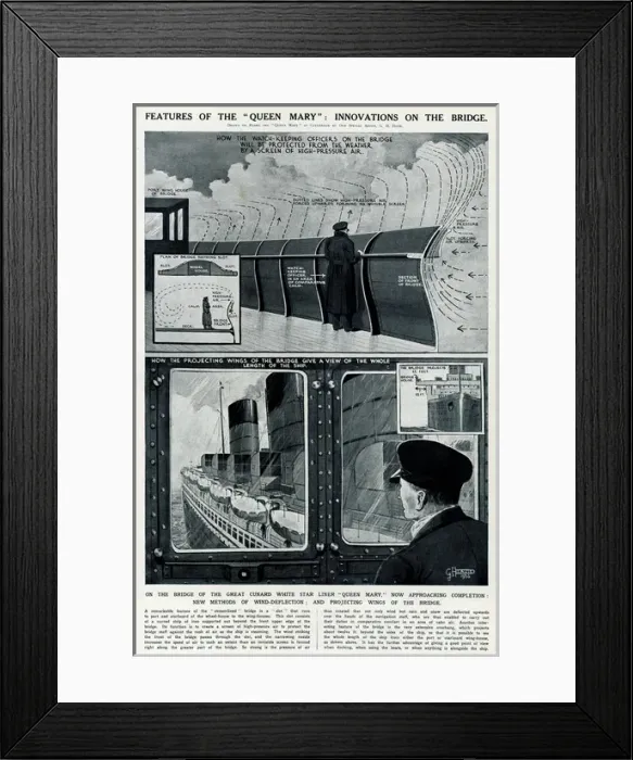 Framed Print : Queen Mary ocean liner: Innovations on the bridge Framed Print : Queen Mary ocean liner: Innovations on the bridge