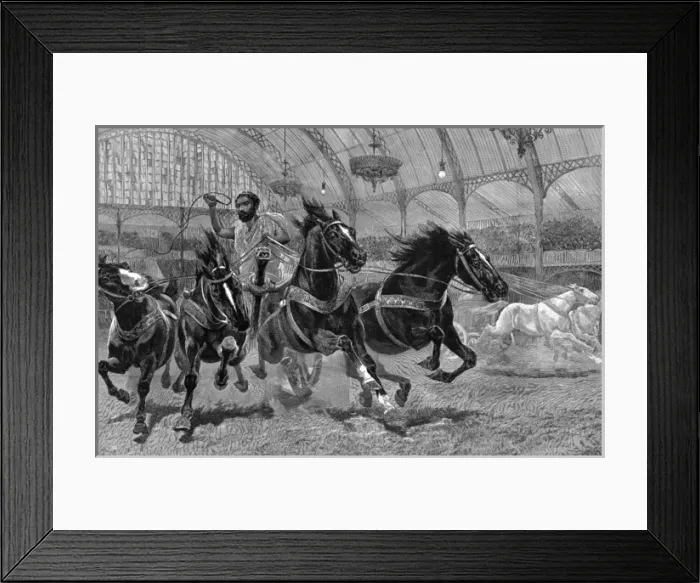 Framed Print : Roman chariot race at Kensington Olympia, 1886 Framed Print : Roman chariot race at Kensington Olympia, 1886