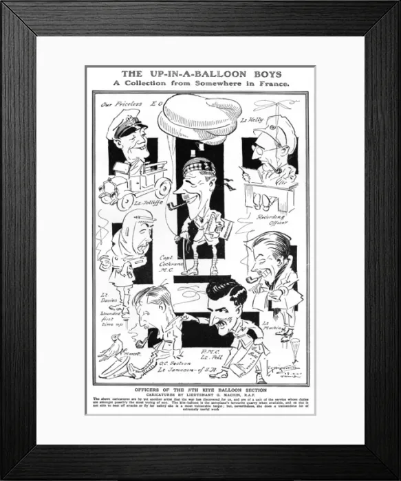Framed Print : Officers of the Kite Balloon Section by Lieutenant G. Machin Framed Print : Officers of the Kite Balloon Section by Lieutenant G. Machin