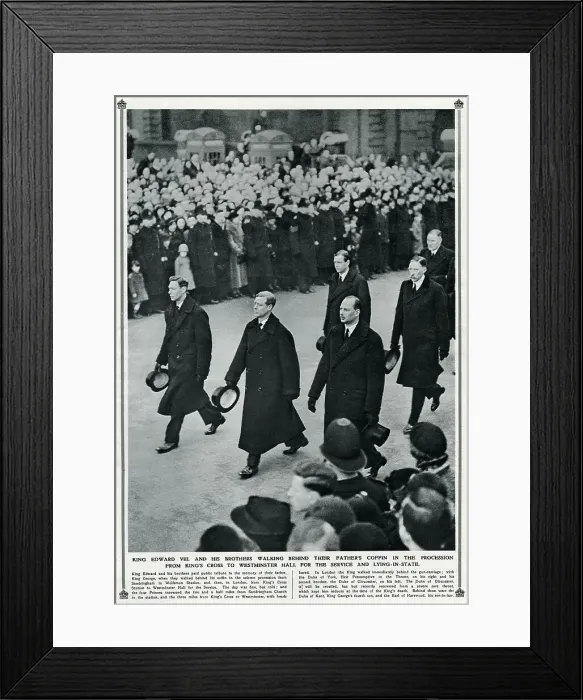 Framed Print : Royal mourners at George V funeral Framed Print : Royal mourners at George V funeral