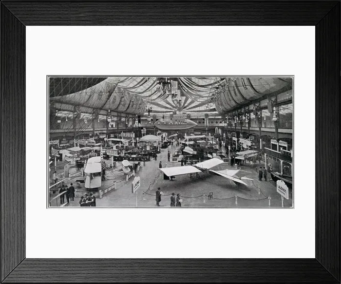 Framed Print : General view of the main gallery at the yearly airshow held Olympia, London. Date: 1910