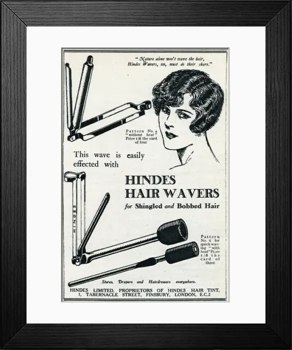 Framed Print : Advert for Hindes hair wavers 1925 Framed Print : Advert for Hindes hair wavers 1925
