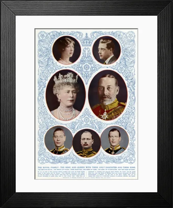 Framed Print : King George V and Queen Mary with thier adult children
