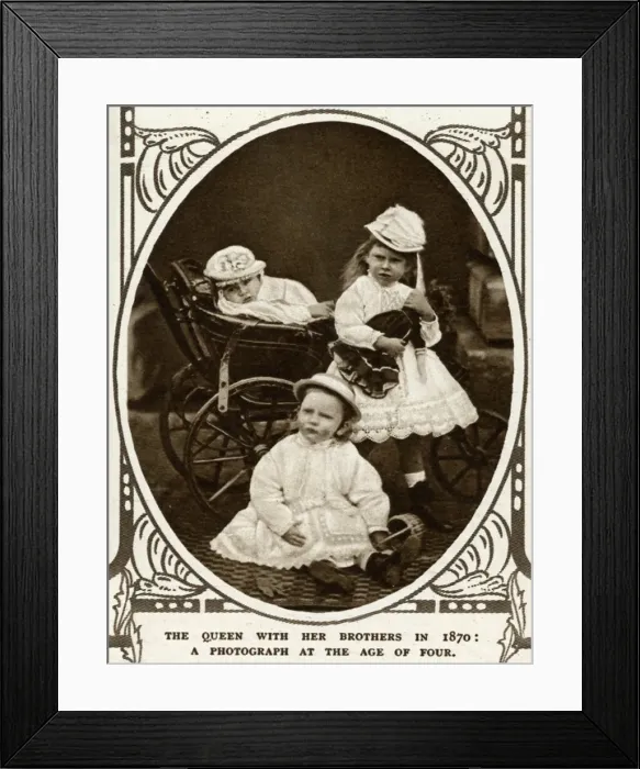 Framed Print : Princess May of Teck with brothers Framed Print : Princess May of Teck with brothers