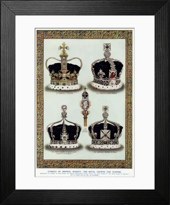 Framed Print : Royal crowns and sceptre Framed Print : Royal crowns and sceptre