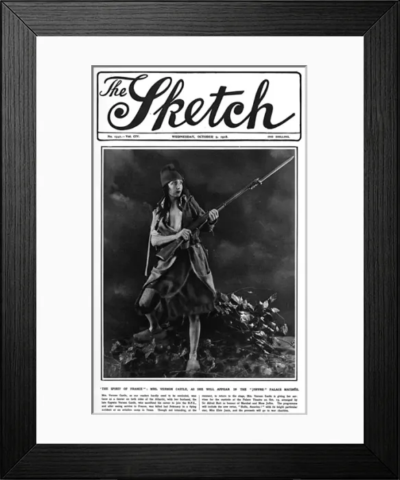 Framed Print : Sketch cover, Mrs Vernon Castle (Irene Castle) Framed Print : Sketch cover, Mrs Vernon Castle (Irene Castle)